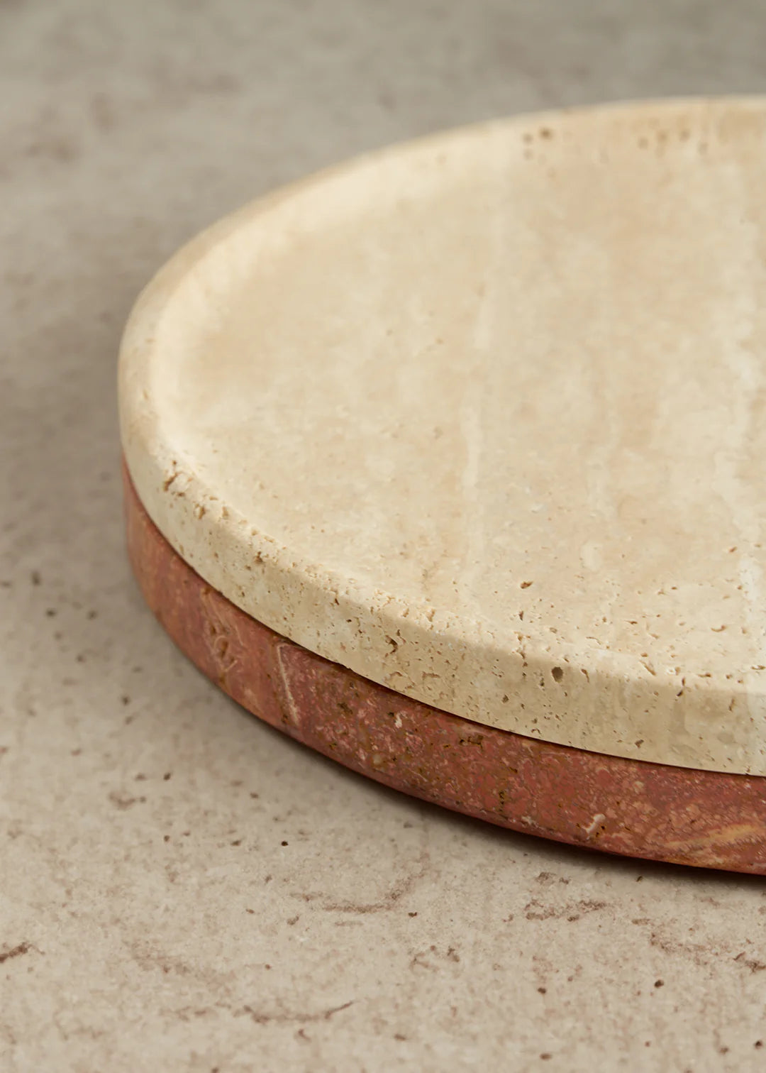 Linea Slim Tray - Red Travertine