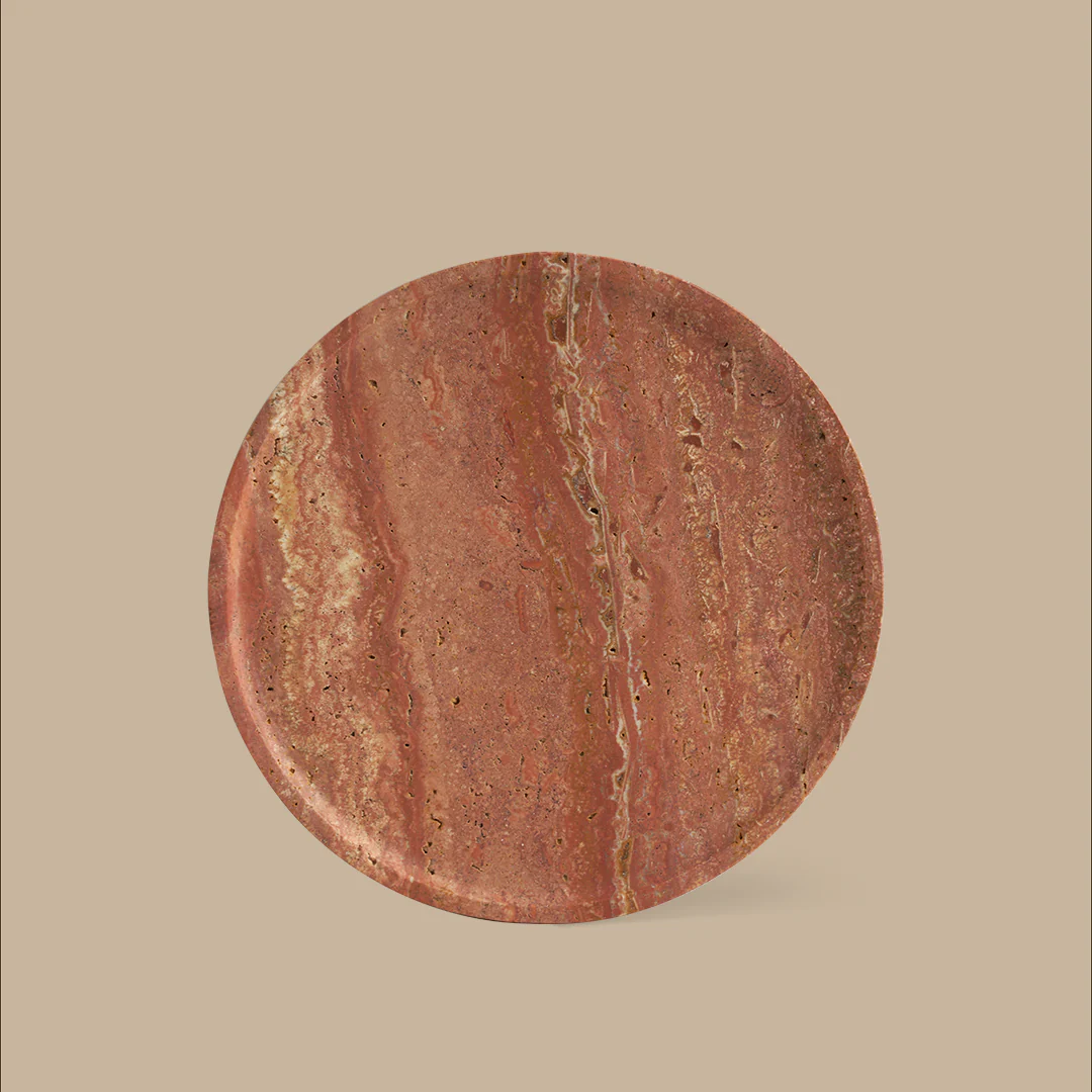 Linea Slim Tray - Red Travertine