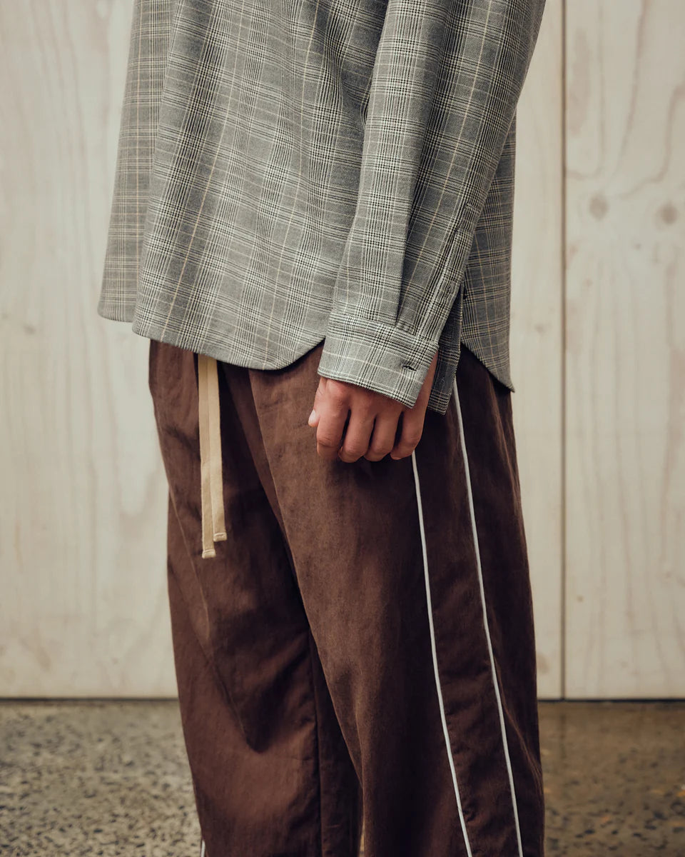 Relaxed Stripe Trackpant - Chocolate