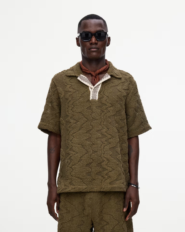 Palmer Crochet Shirt - Pine Verve