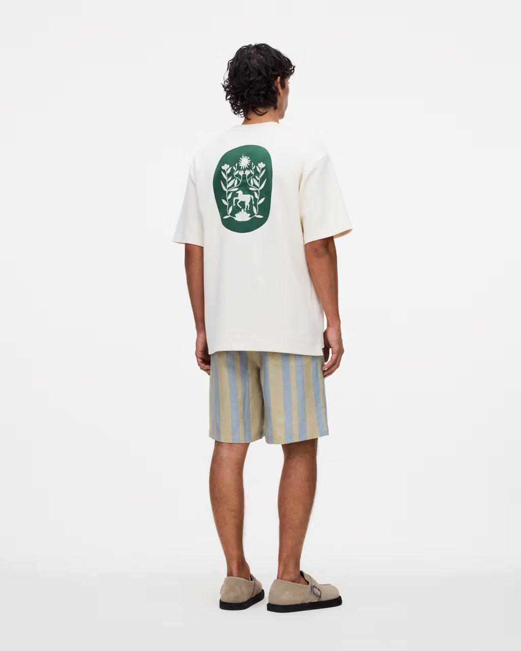 Linen Shorts - Mist Strata