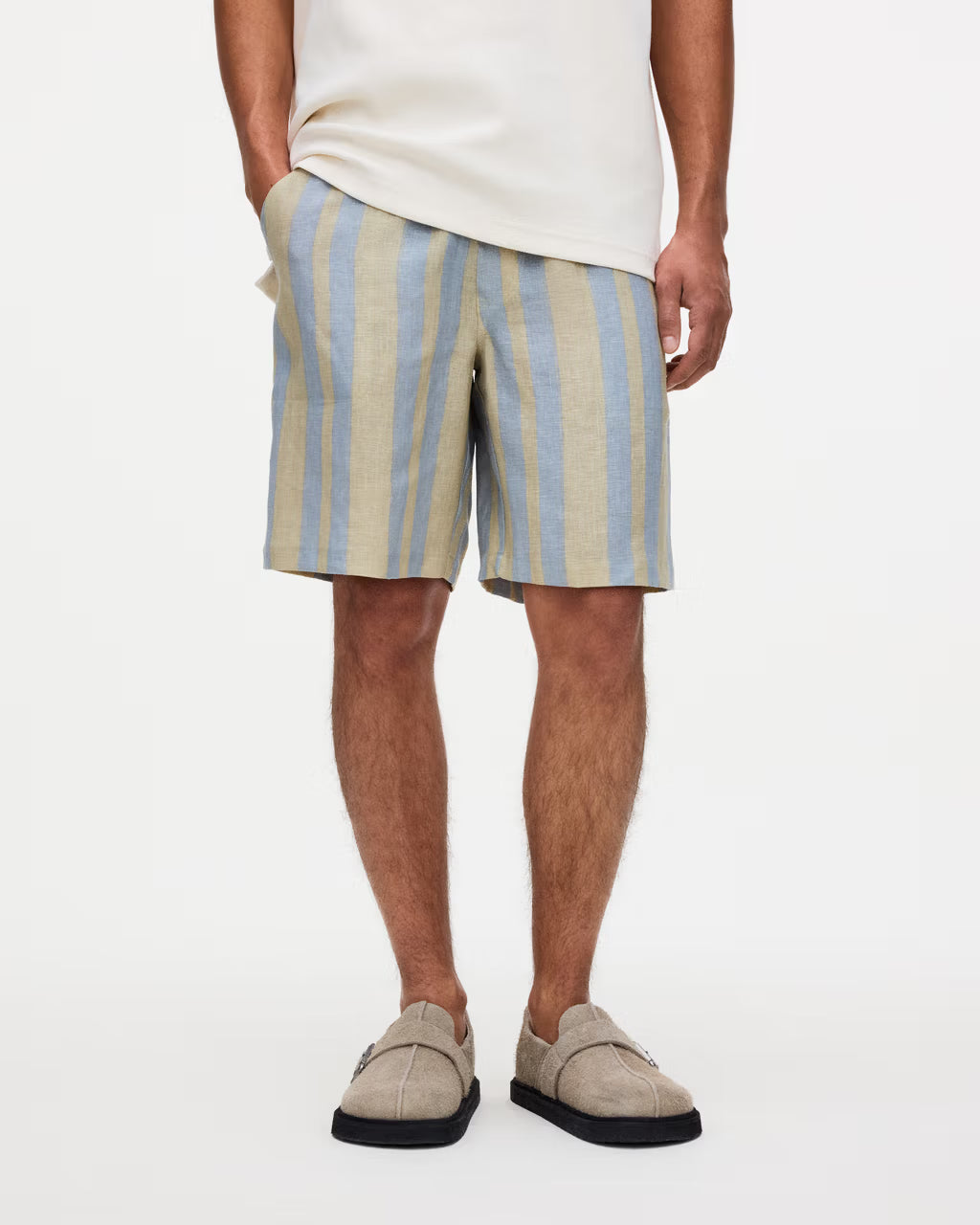 Linen Shorts - Mist Strata