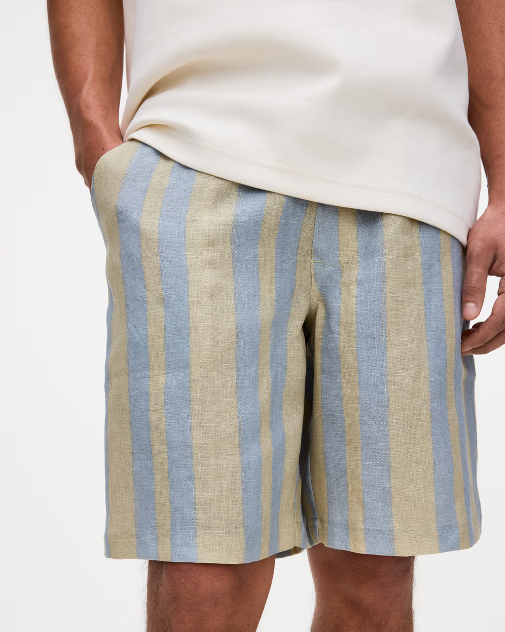 Linen Shorts - Mist Strata