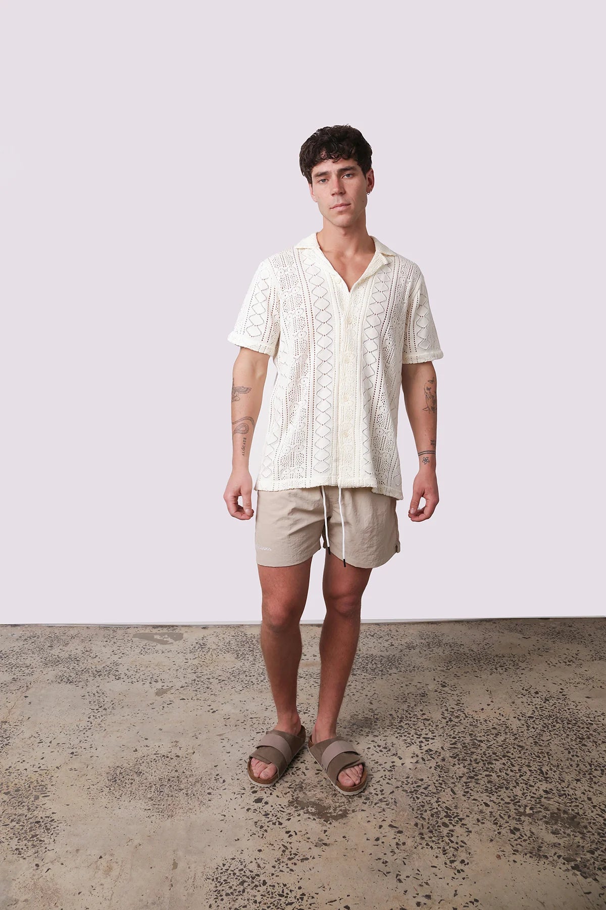 Cinetto Knit S/S Shirt - Cream