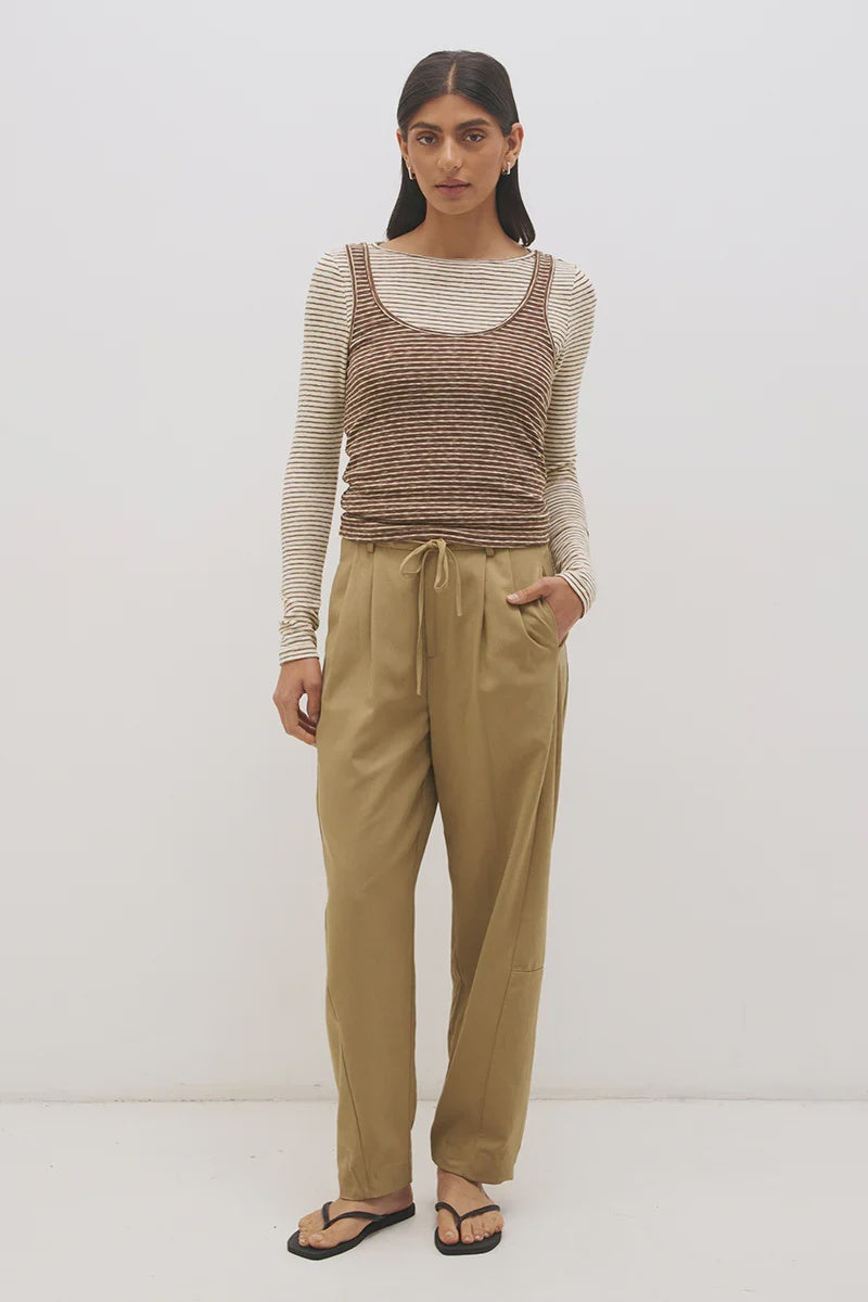 Miren layered Top - Choc Stripe