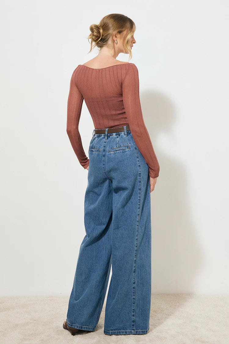 Reflection Knit Top - Cognac