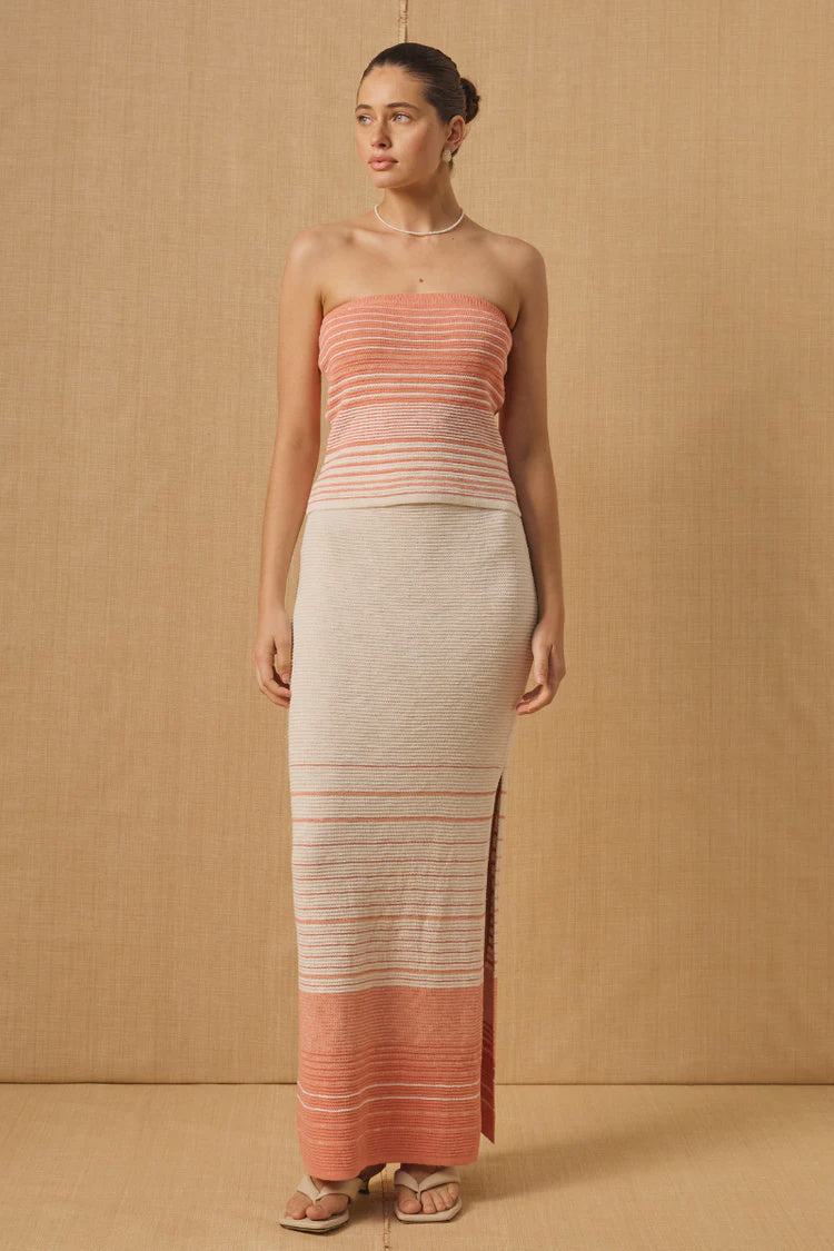 Daybreak Knit Skirt - Coral Sunset