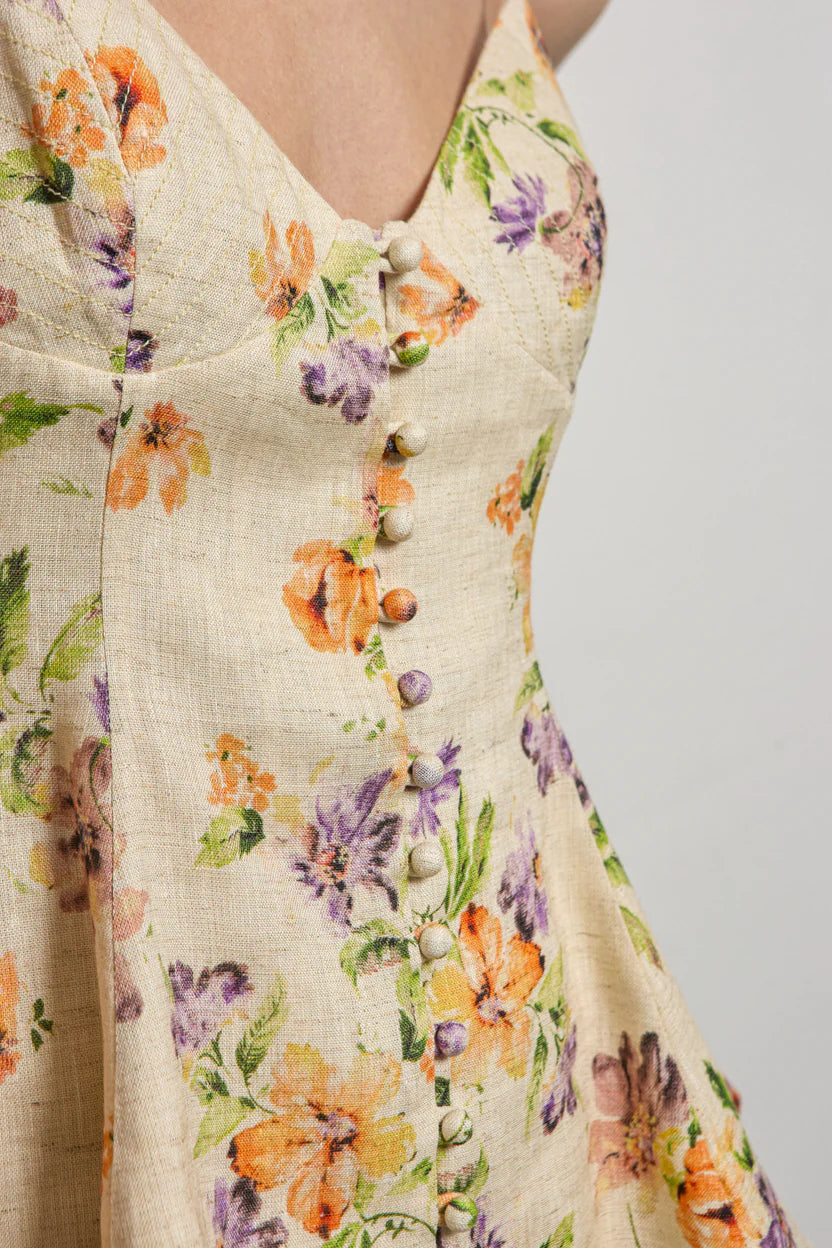 Linen Floral Slip Top