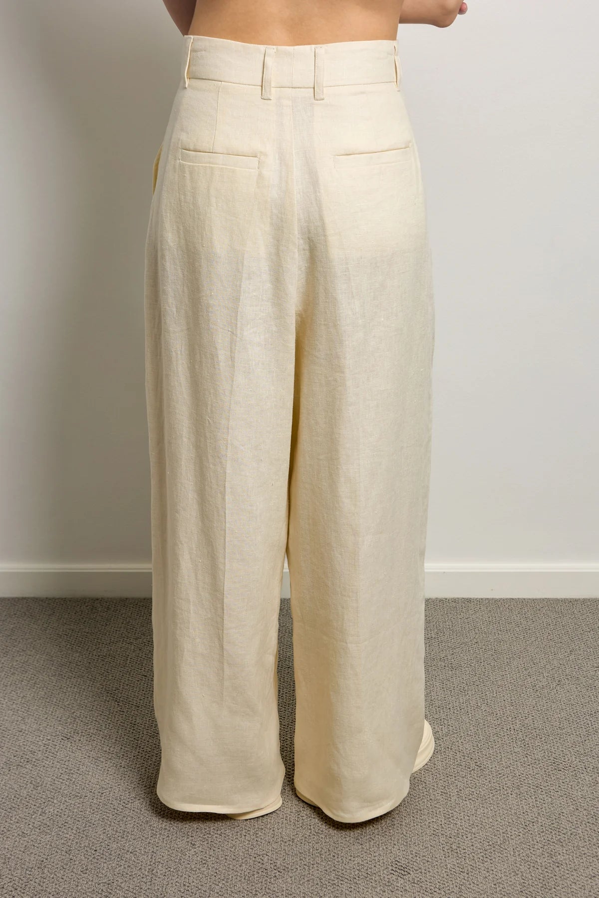 Linen Wide Leg Tailored Pant