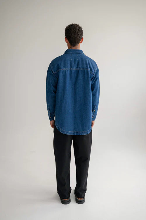 The Ari Overshirt - Mid Blue