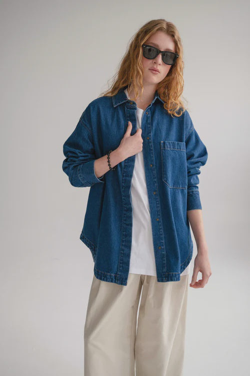The Ari Overshirt - Mid Blue
