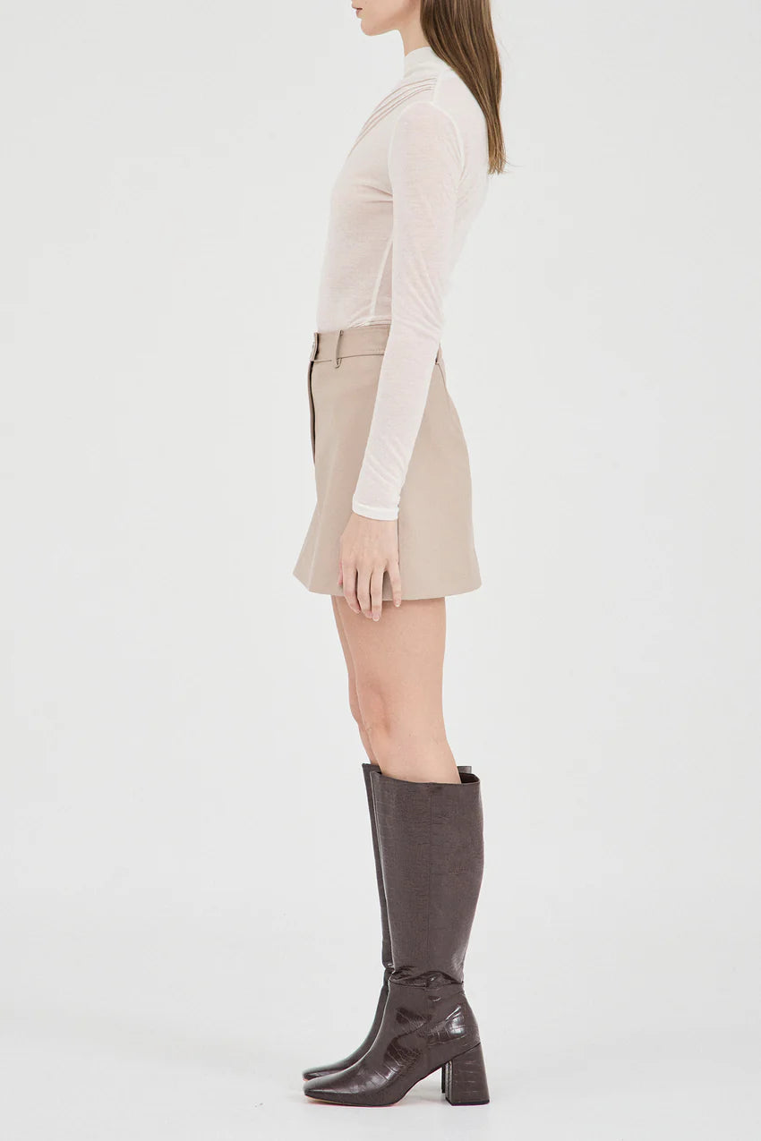 Jersey Stitch Semi Sheer Top - Off White