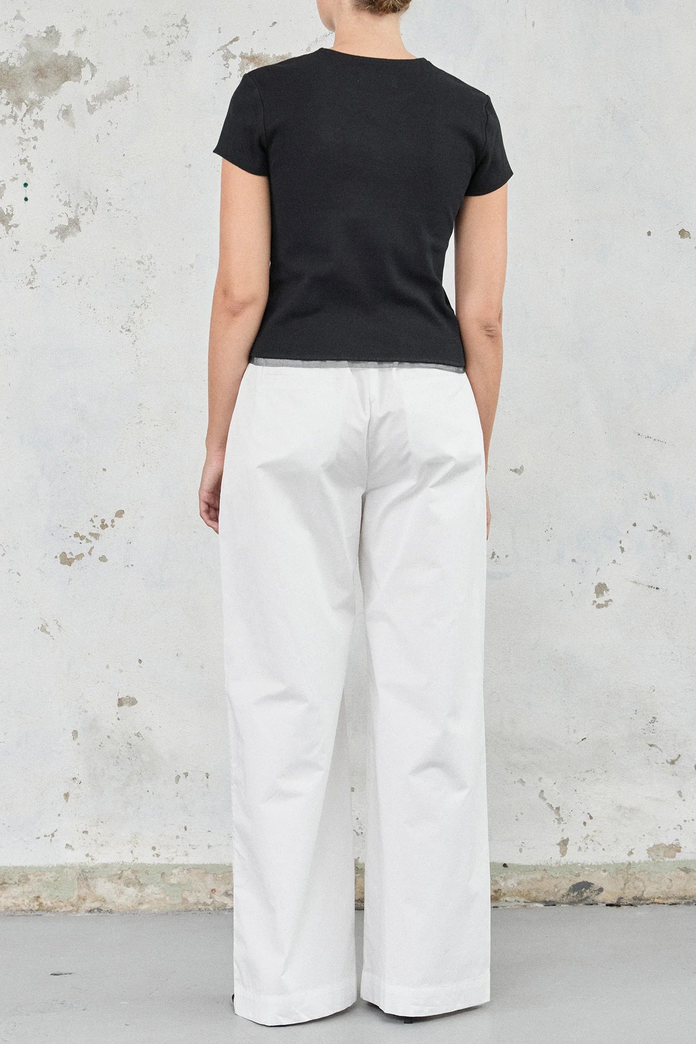 Cotton mesh Baby Tee - Black
