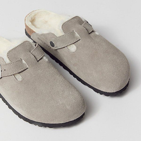 Boston Shearling - Stone Coin Suede