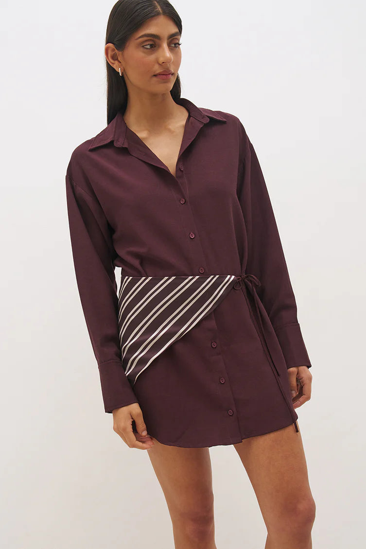 Elira Skirt Scarf Dress - Bitter Chocolate