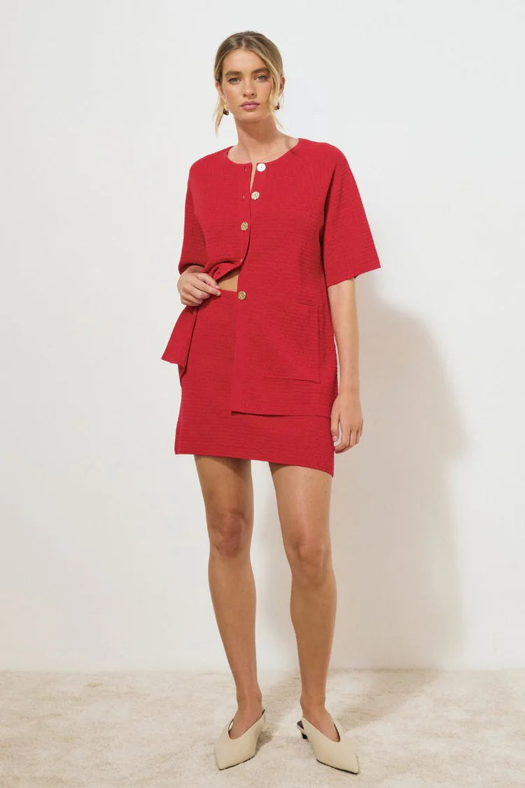 Memoir Knit Top - Raspberry