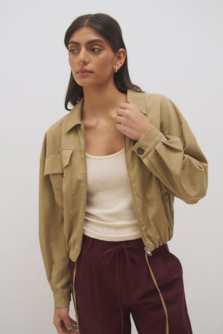 Alba Bomber Jacket - Faded Khaki