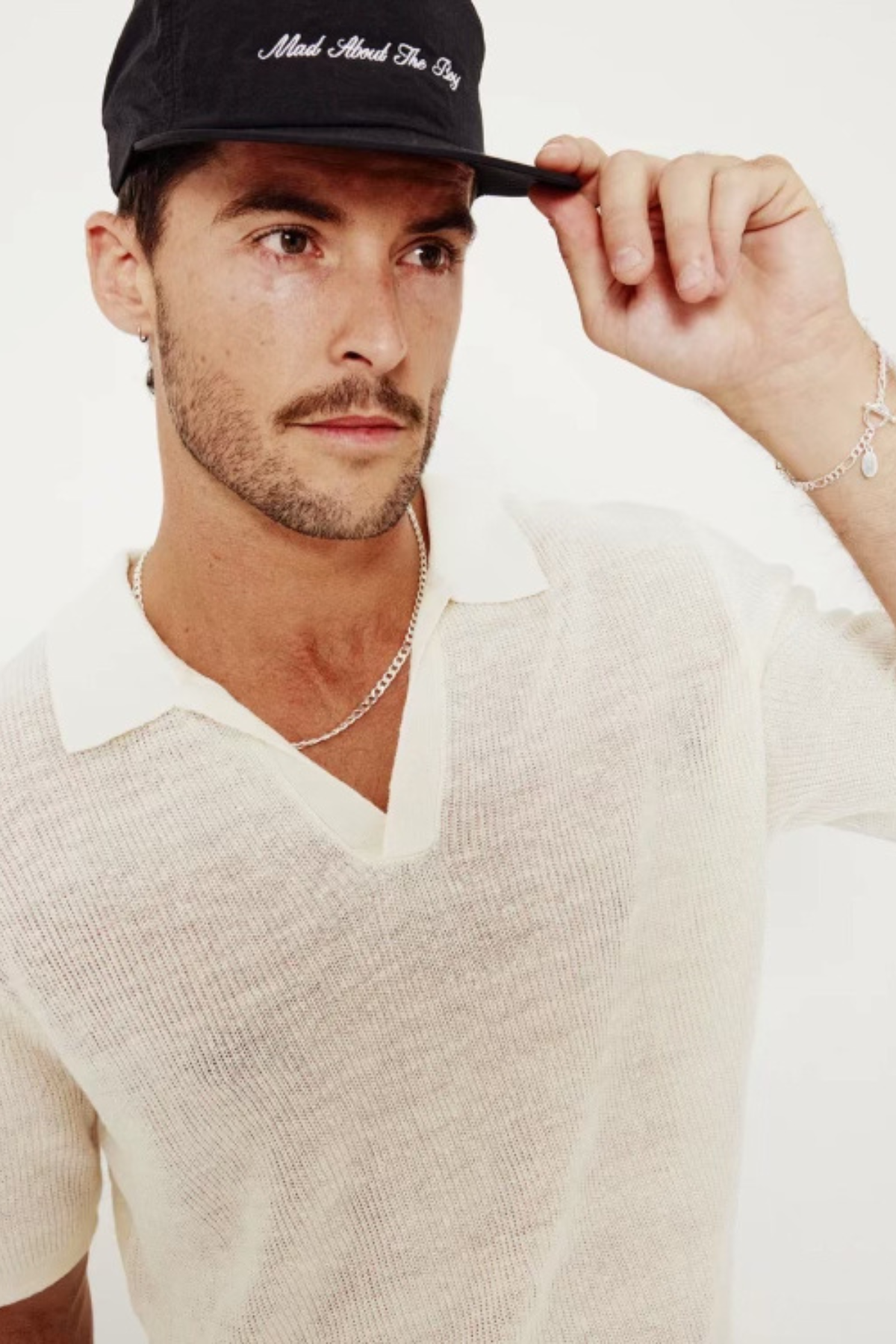 Lucca Linen Polo - White