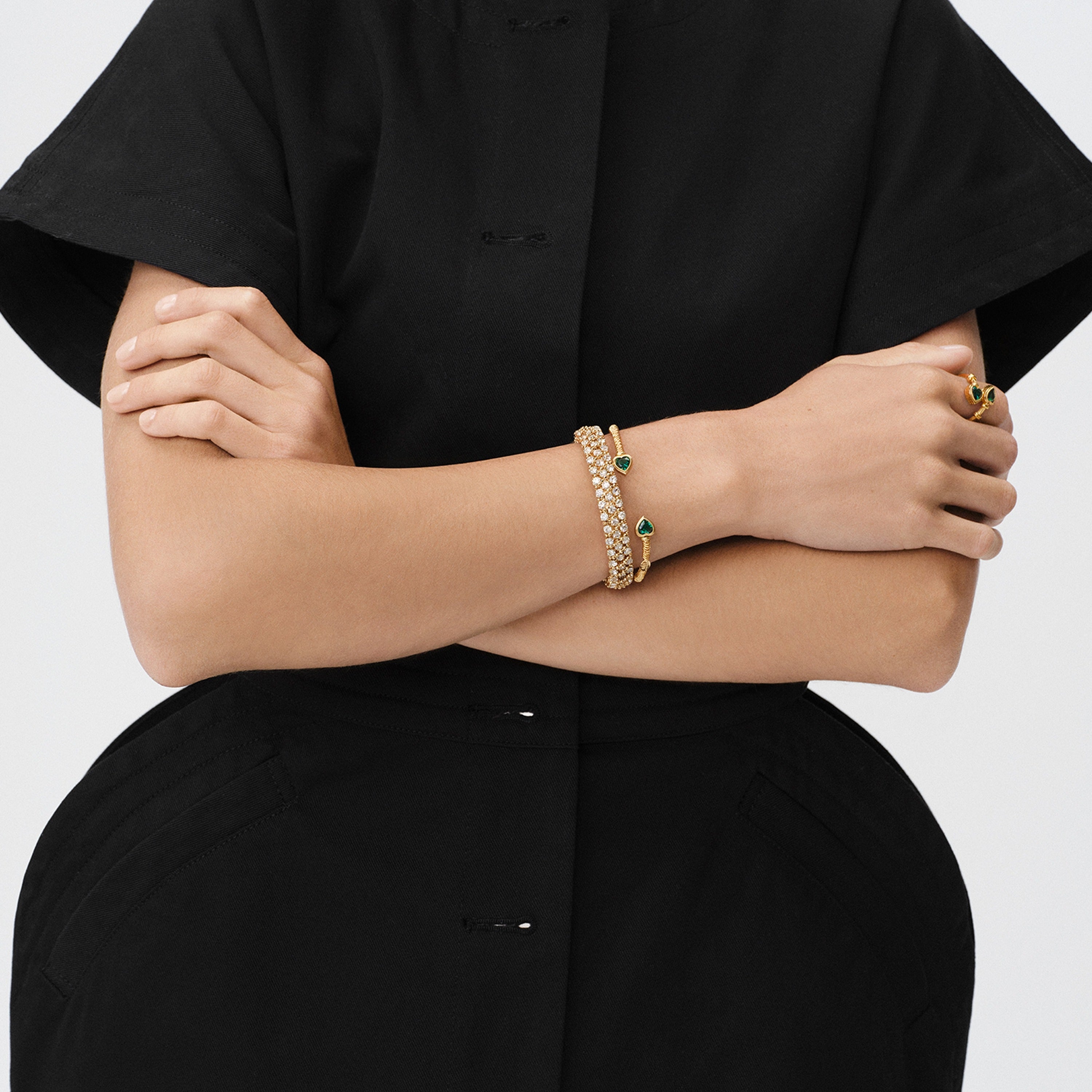 Izilda Bracelet - Gold Rhinestones