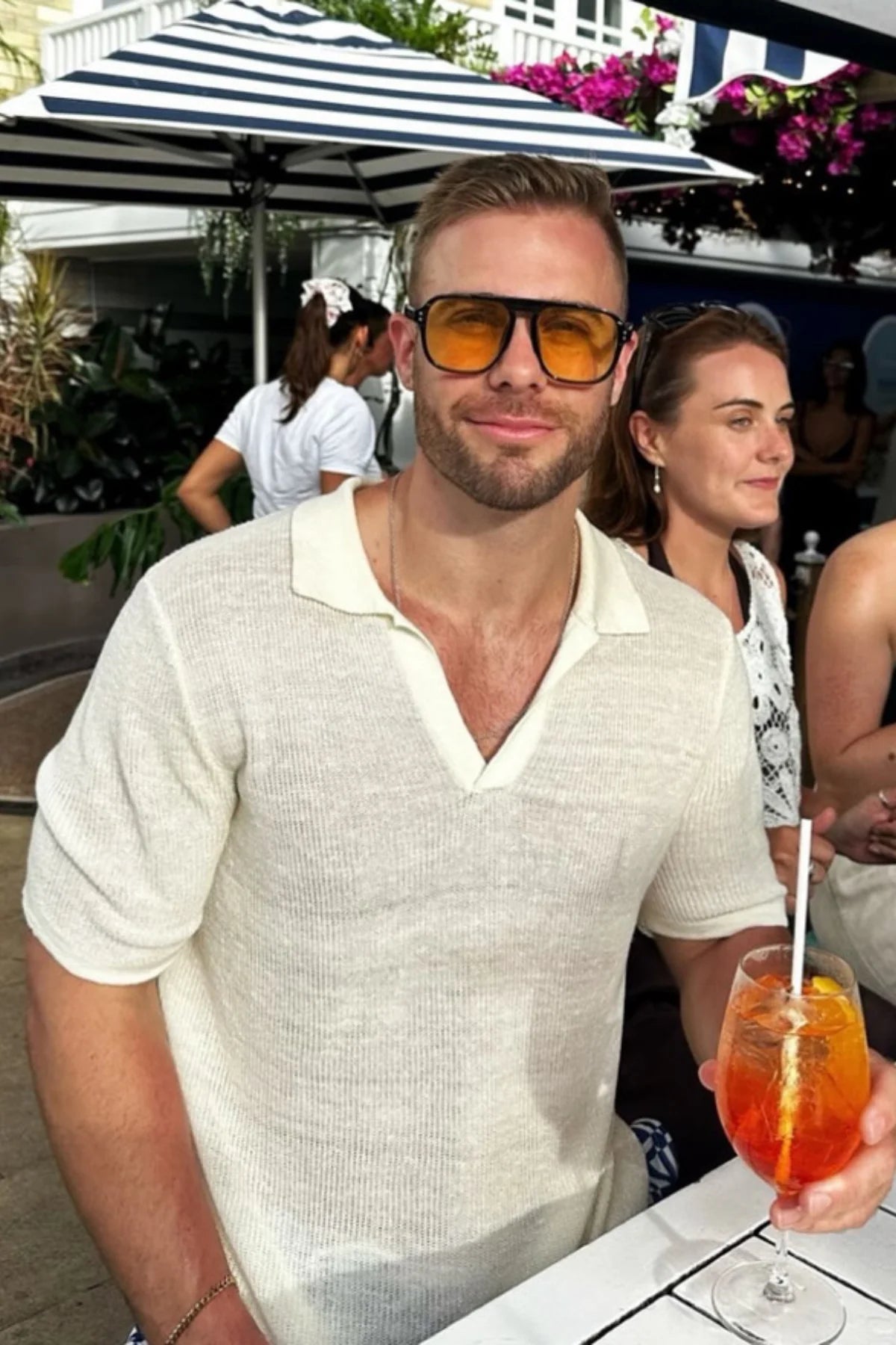 Lucca Linen Polo - White