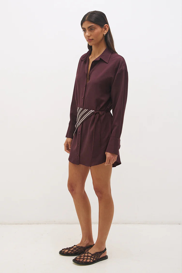 Elira Skirt Scarf Dress - Bitter Chocolate