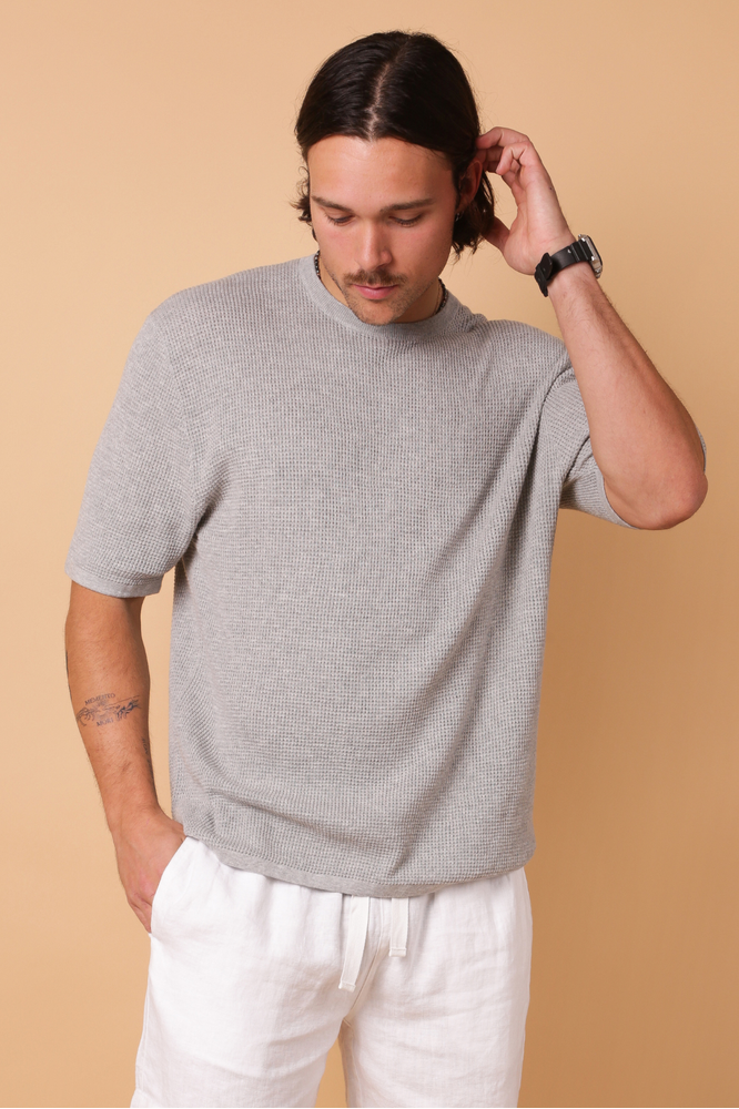 Soft Knit Tee - Ash Marle