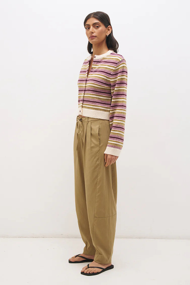 Orchid Stripe Cardigan - Plum Stripe
