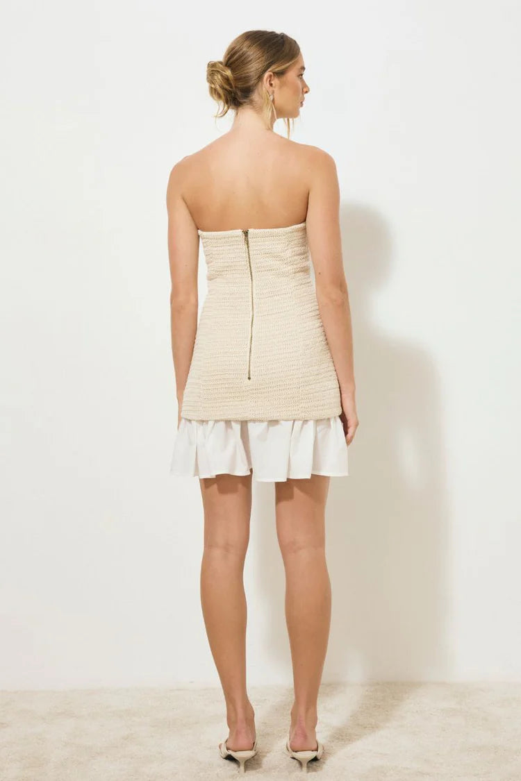 Delmar Mini Dress - Natural / White