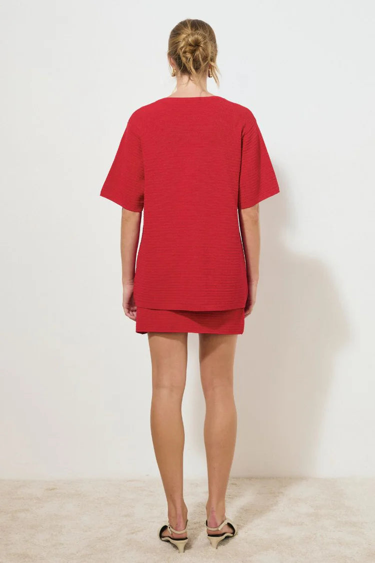 Memoir Knit Top - Raspberry