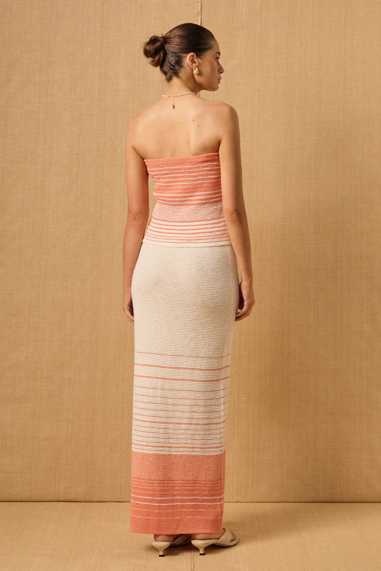 Daybreak Knit Skirt - Coral Sunset