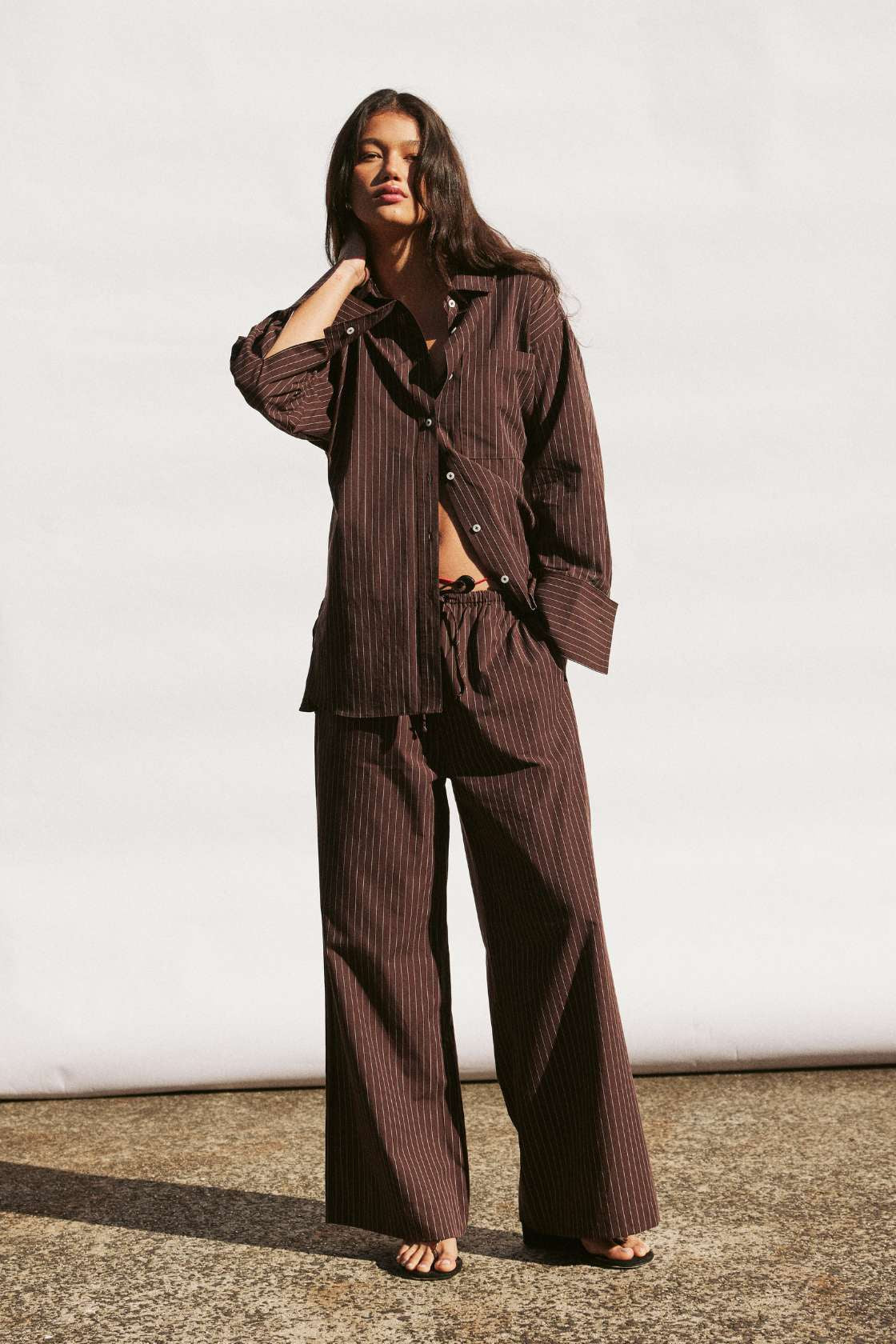 Rae Pants - Espresso White