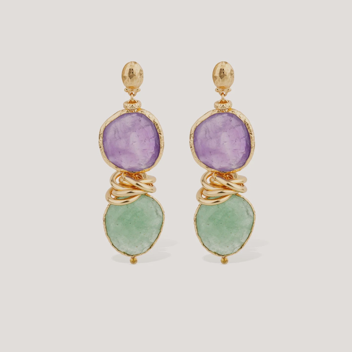 Sirena 2 Earrings - Green Qwartz