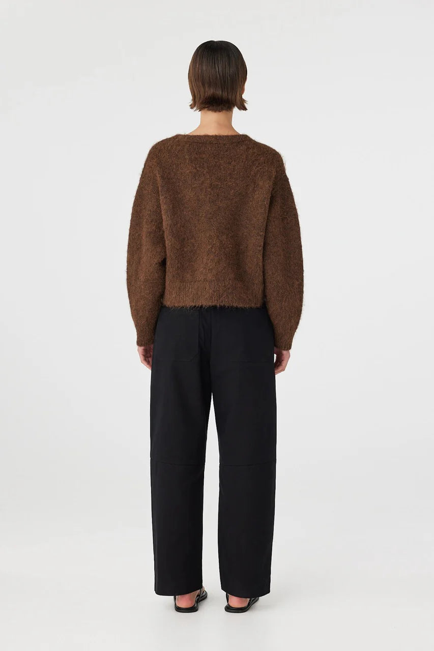 Liora Fluffy Cardigan - Espresso