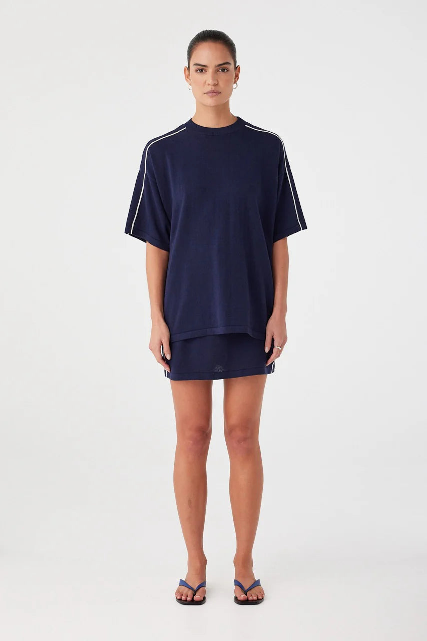 Pippa Oversized Tee - Navy