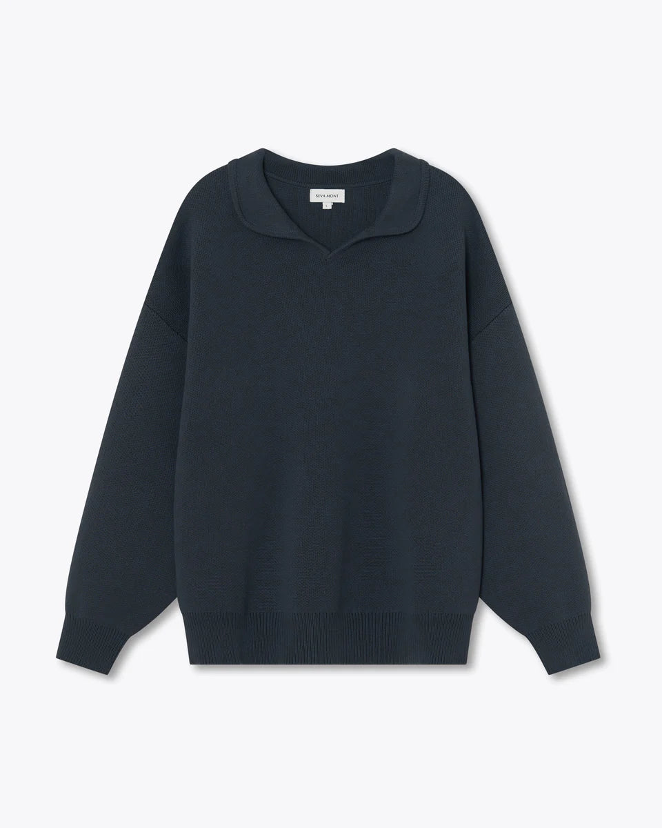Cotton polo - Navy