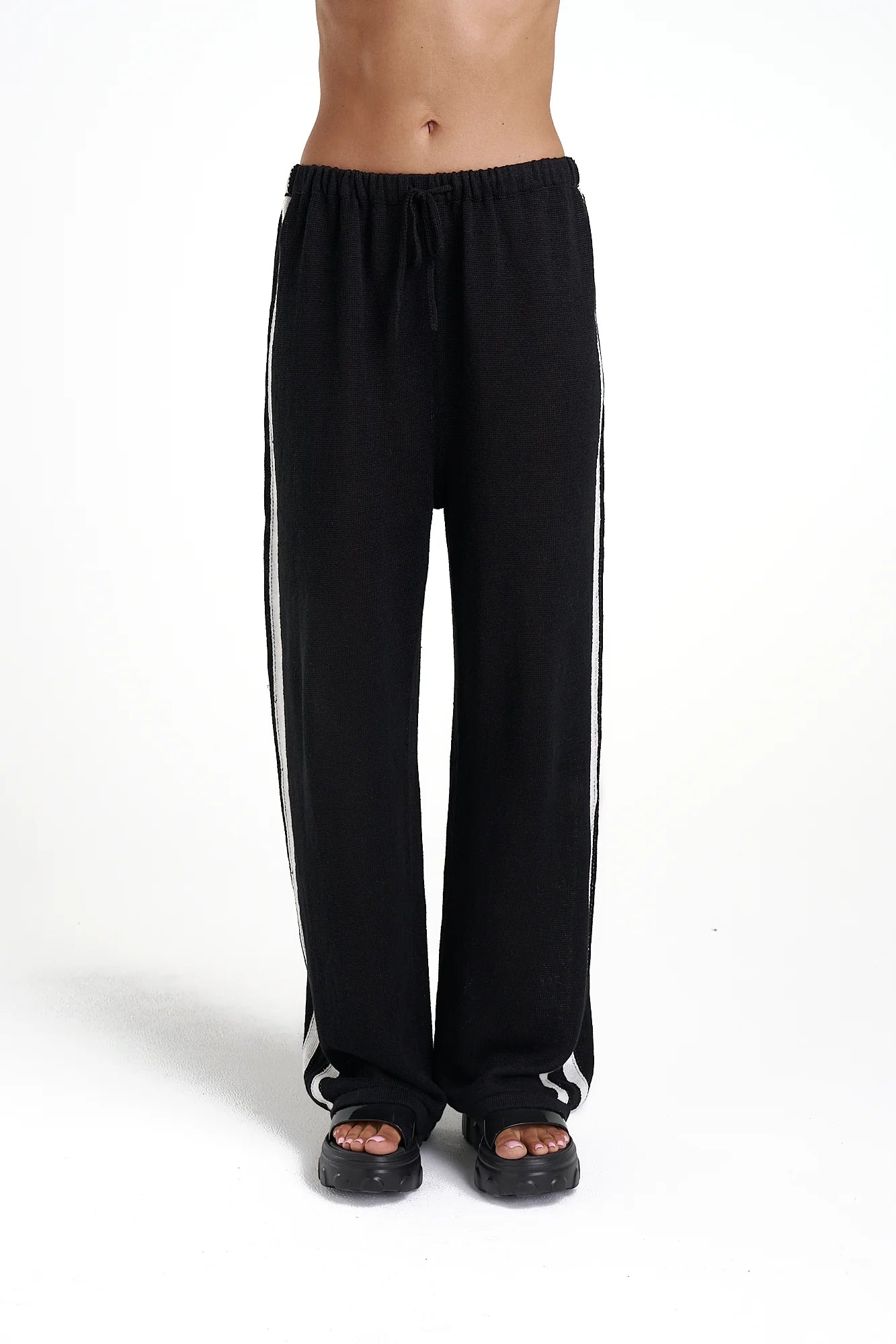 Knit Pant - Black / Cream Stripe