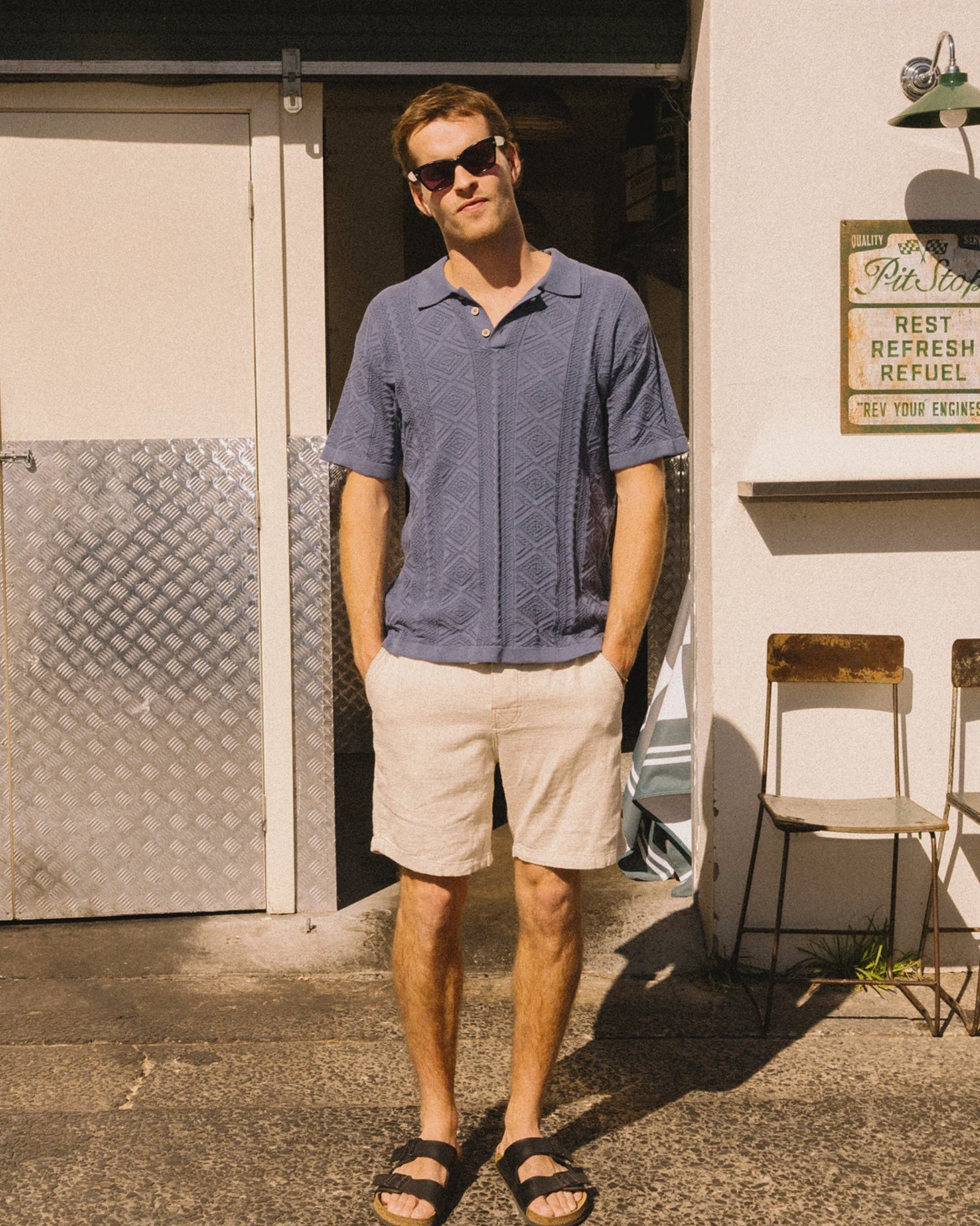 Trader Knit Polo - Blue