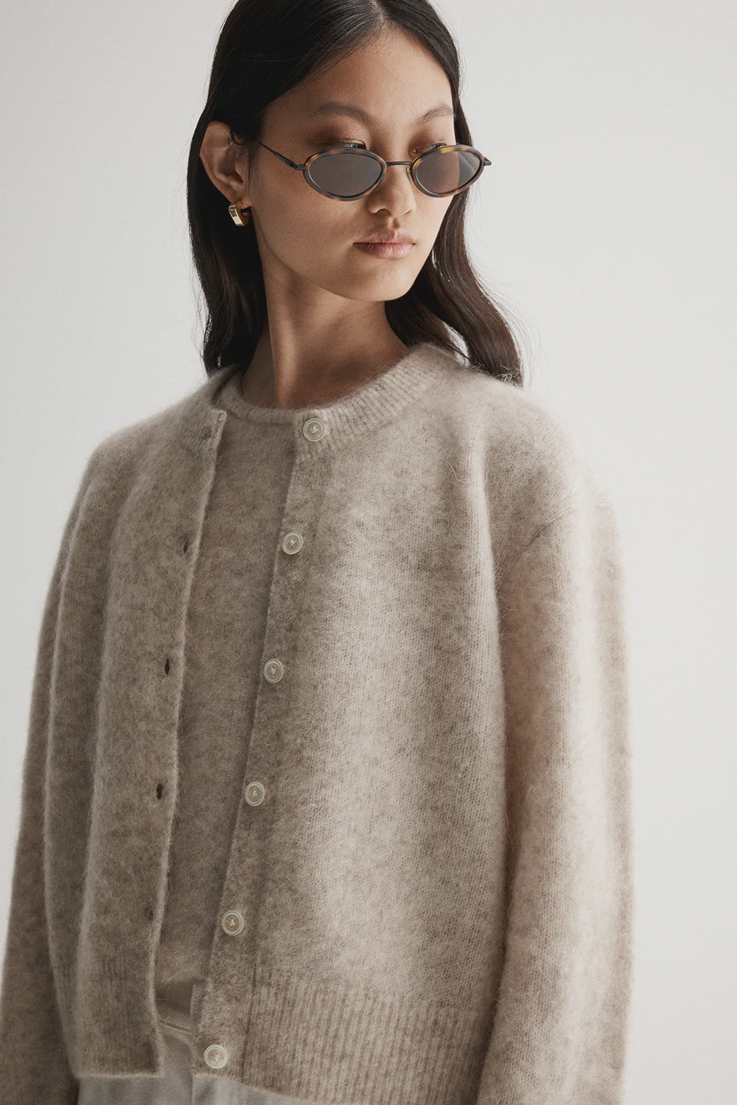 Abigail Knit Cardi - White Marle