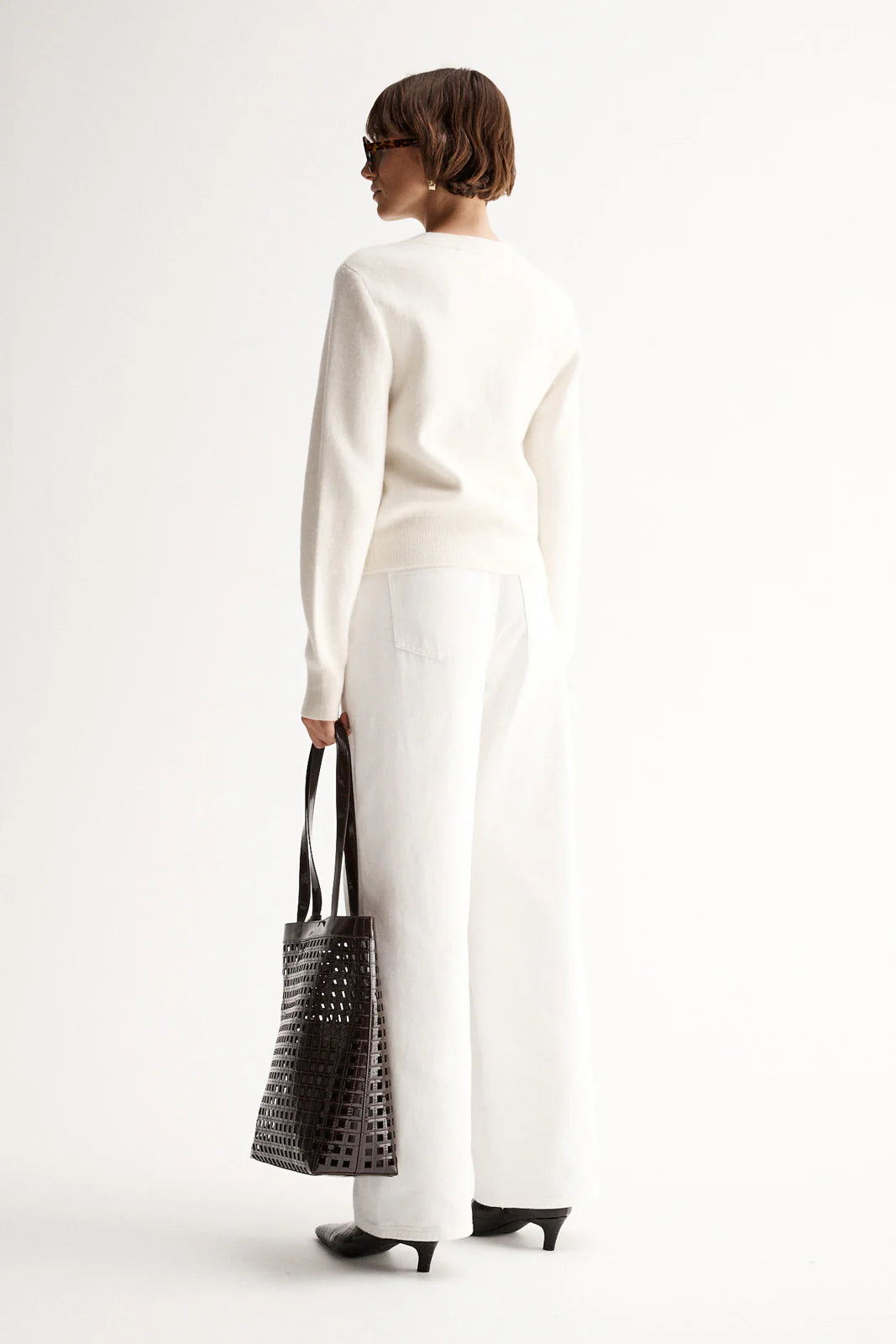 Saschia Knit Cardigan - White Marle