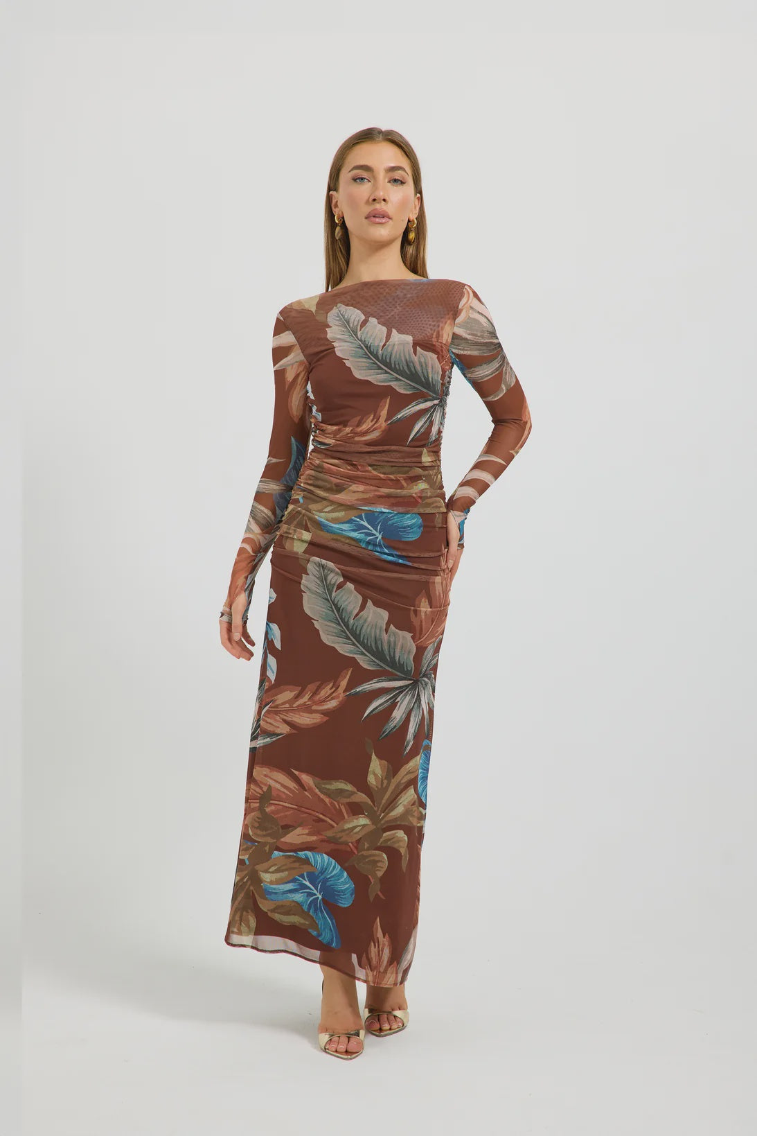 Lyndsey Sleeve Maxi - Chocolate