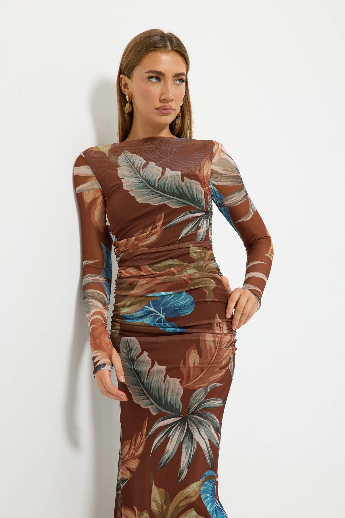 Lyndsey Sleeve Maxi - Chocolate