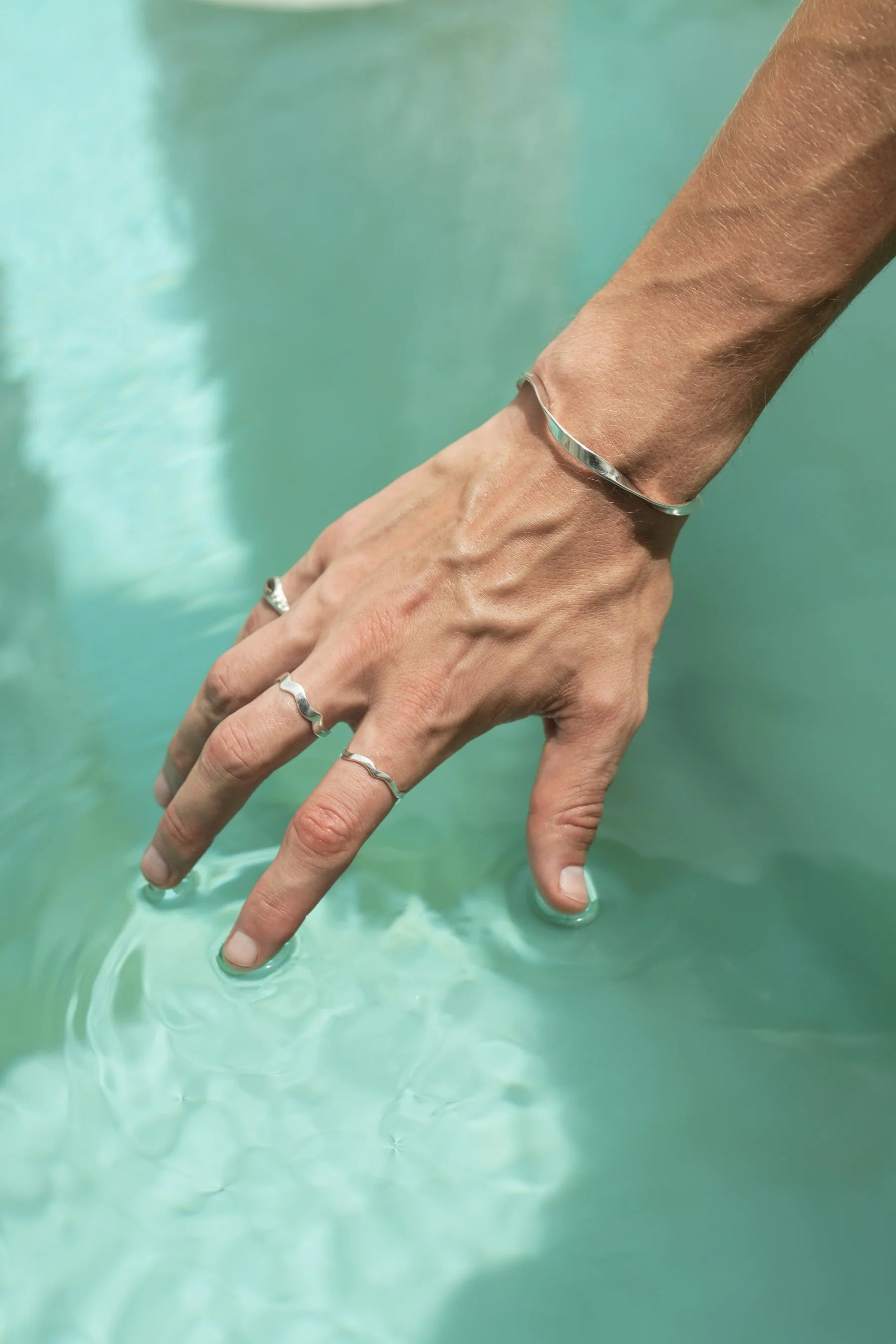 Wave Ring Set - Silver