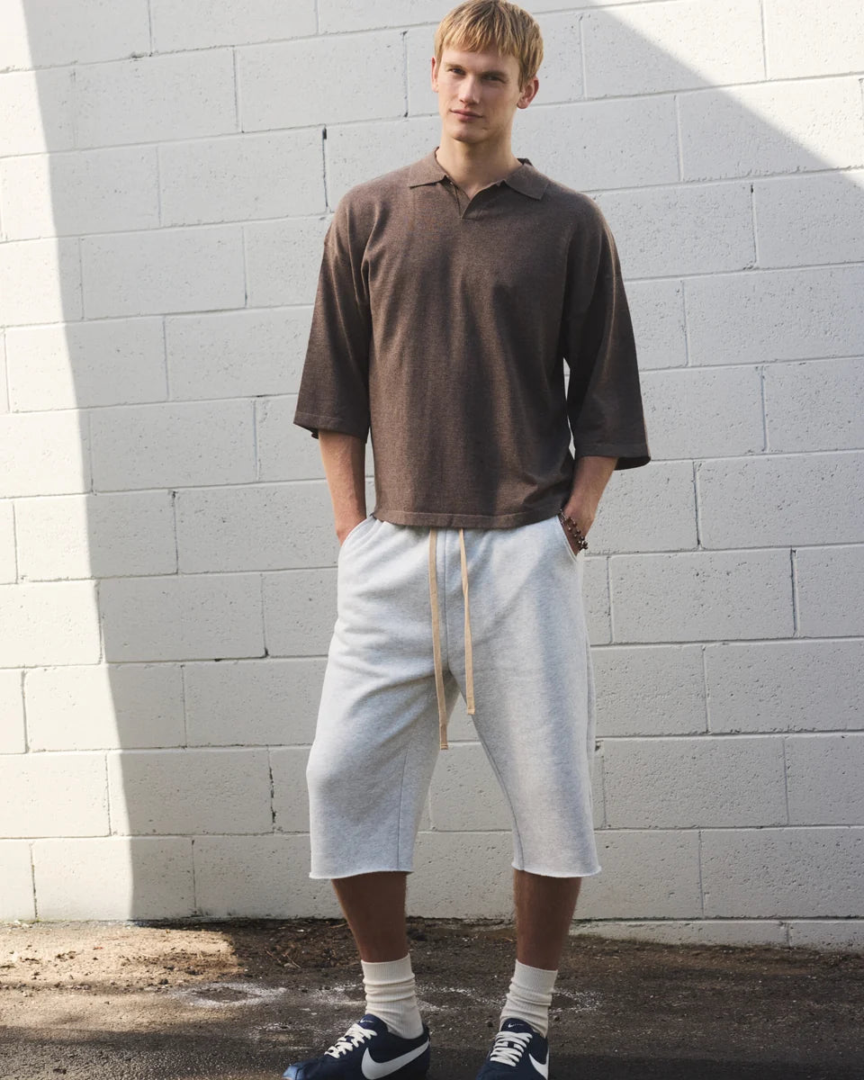 3/4 Knit Polo - Chocolate