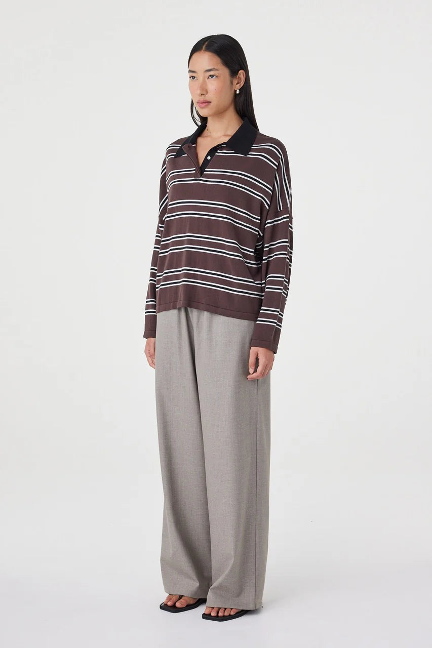 Rayne Knit Jersey - Espresso, Black & Cream