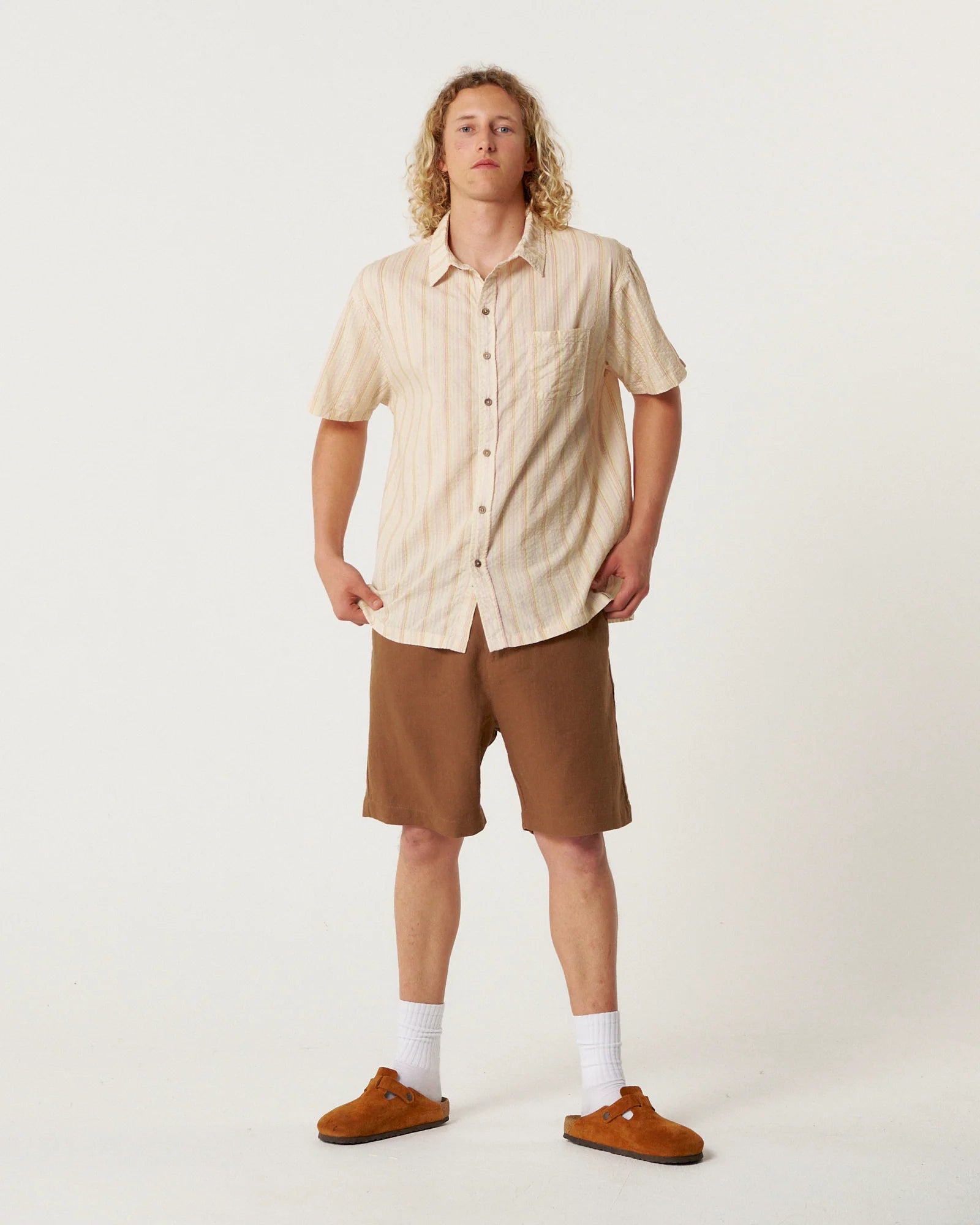 Stranded S/S Shirt - Ecru