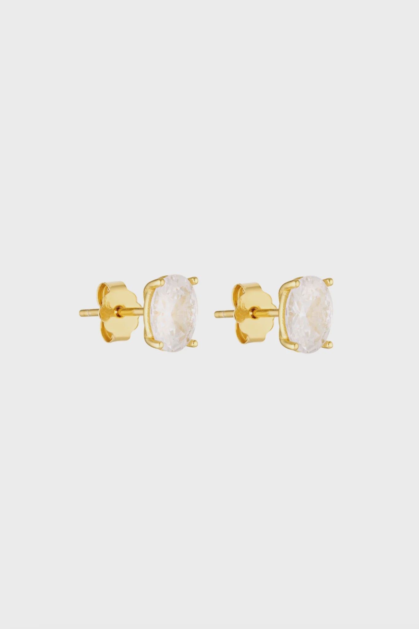 Oval Studs 1 Ct - Gold