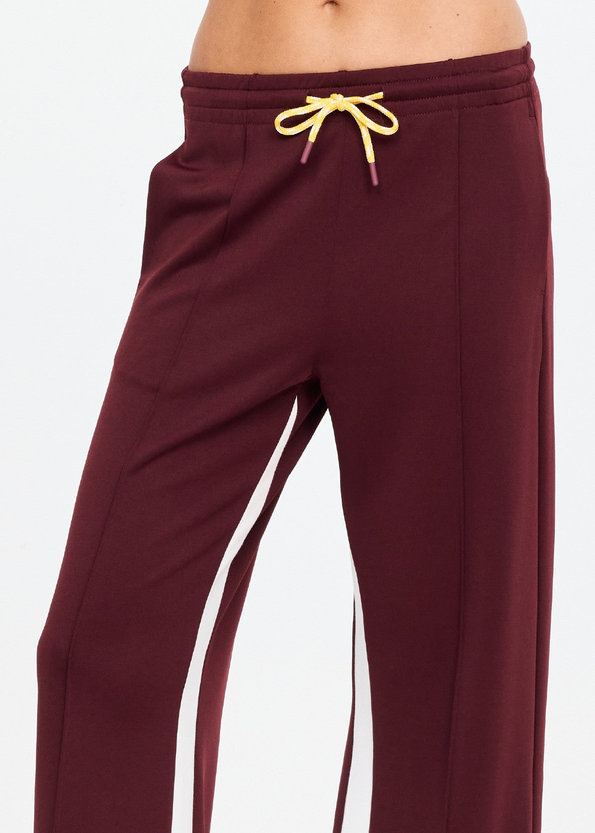 Marnie Panelled Wide Leg Pant - Bordeaux