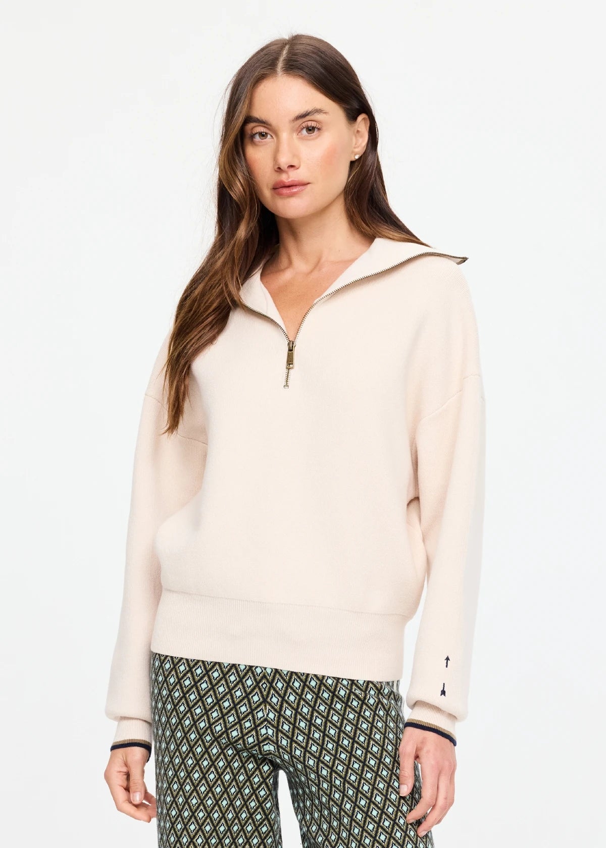 Kairo Half Knit Zip - Cream