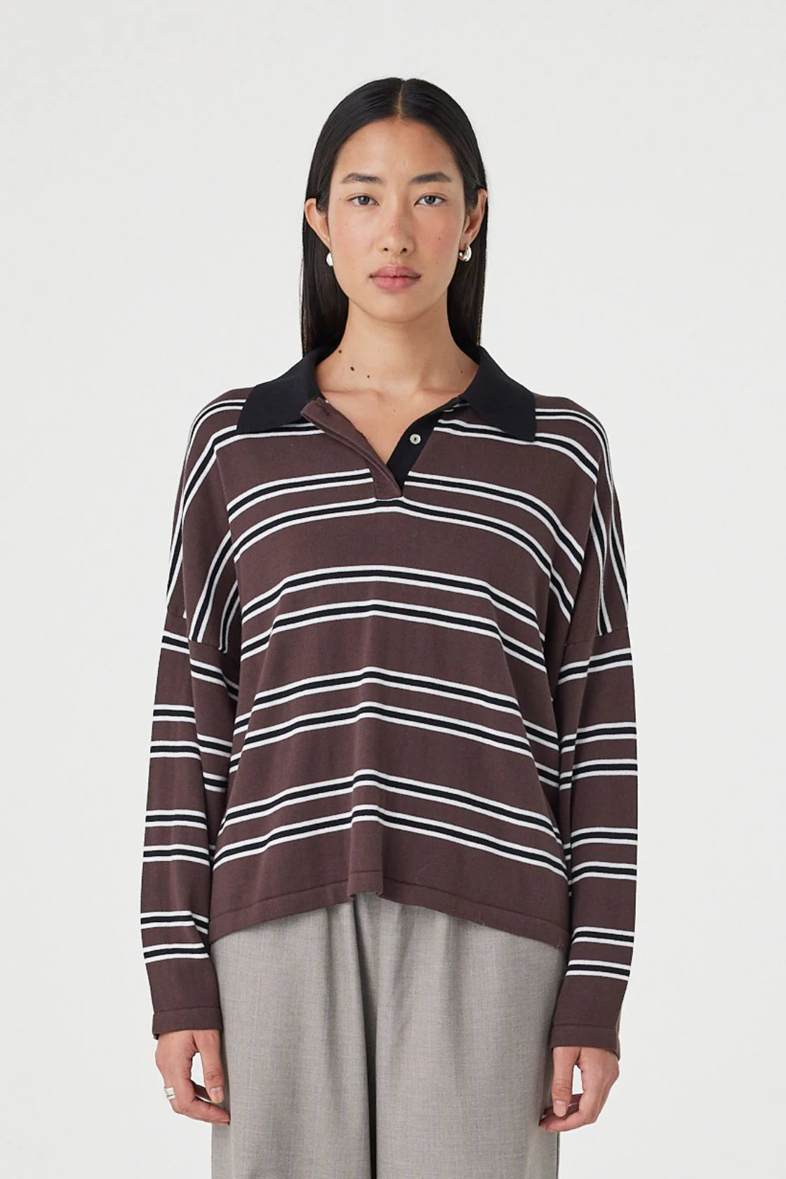 Rayne Knit Jersey - Espresso, Black & Cream