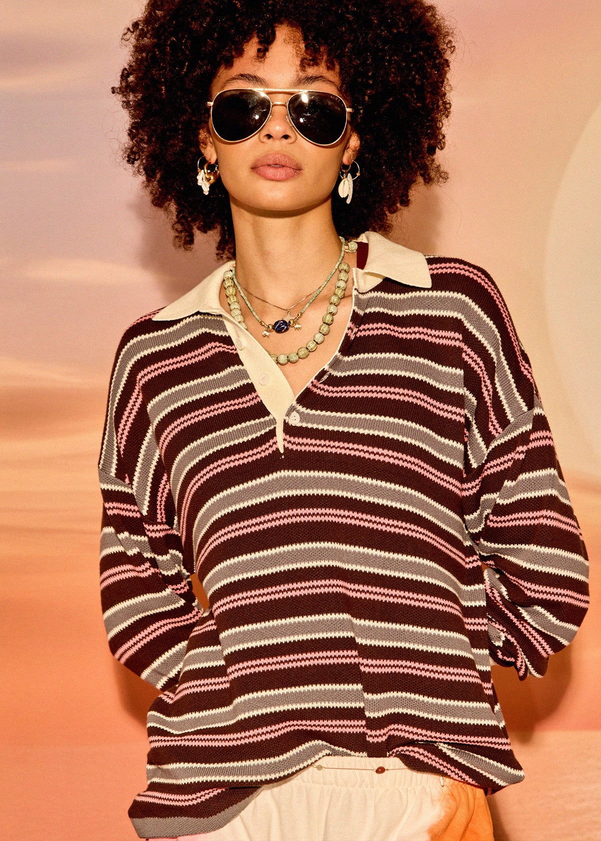Wonder Knit Polo - Stripe